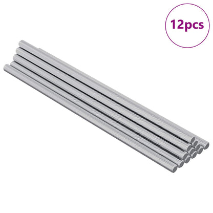 Gewindestange 12 pcs Silber 6 x 170 mm Stahl