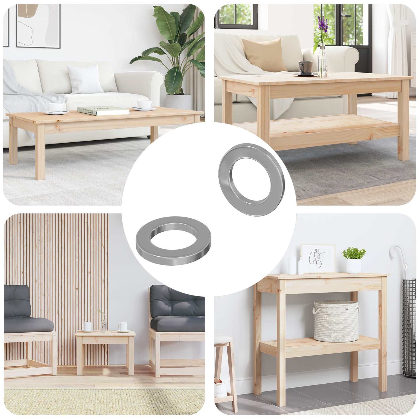 Unterlegscheiben 2 pcs Silber 10 x 10 x 1,2 mm Stahl