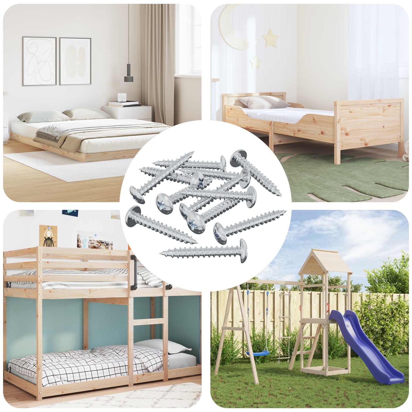 Holzschraube 8182 pcs Silber M4 x 28 mm Eisen