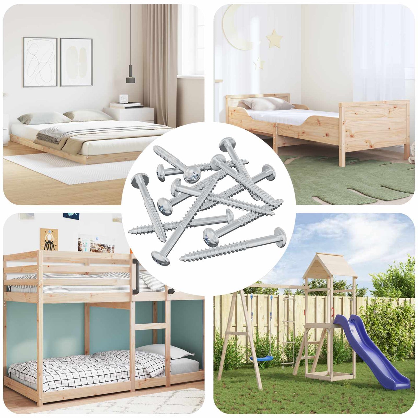 Holzschraube 12 pcs Silber 9,8 x 53 mm Stahl