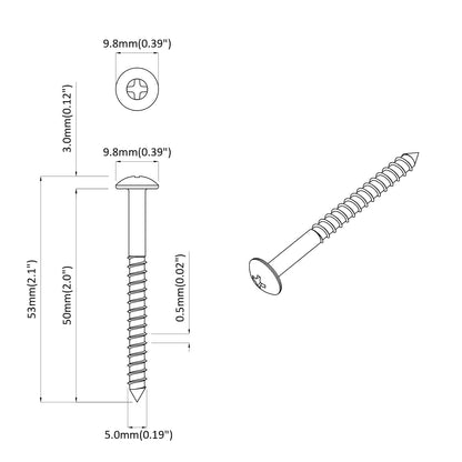 Holzschraube 12 pcs Silber 9,8 x 53 mm Stahl
