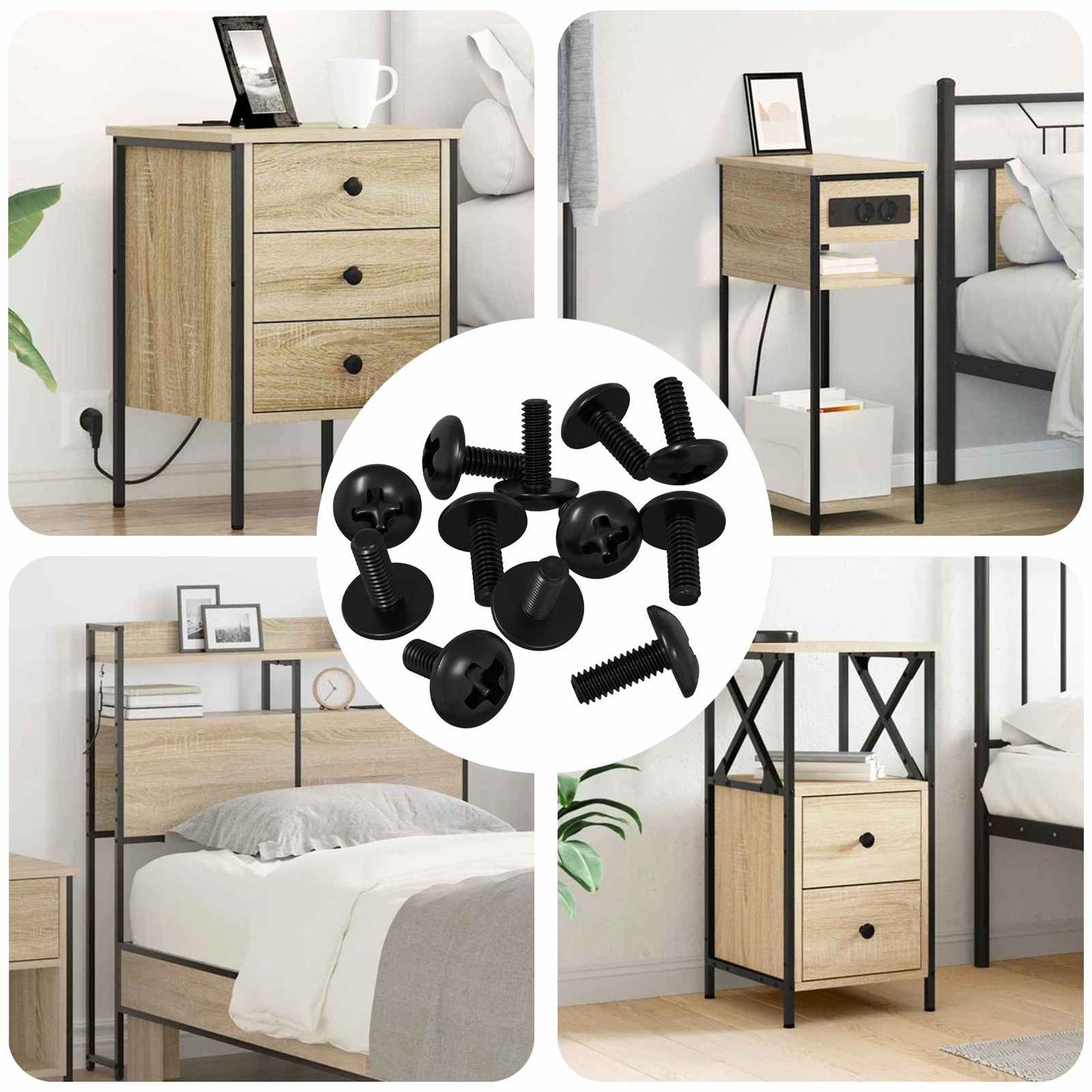 Hülsen Schrauben 12 pcs Schwarz M4 x 10 mm Eisen