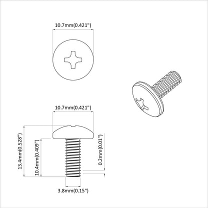 Hülsen Schrauben 12 pcs Schwarz M4 x 10 mm Eisen