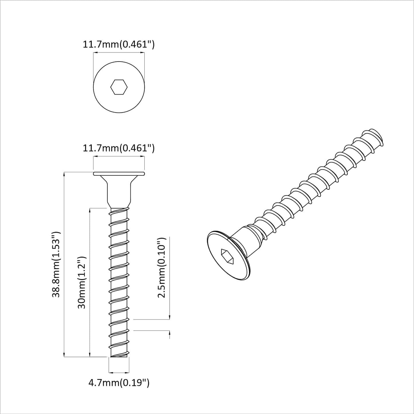Steckkappen-Schraube 5143 pcs Schwarz Eisen