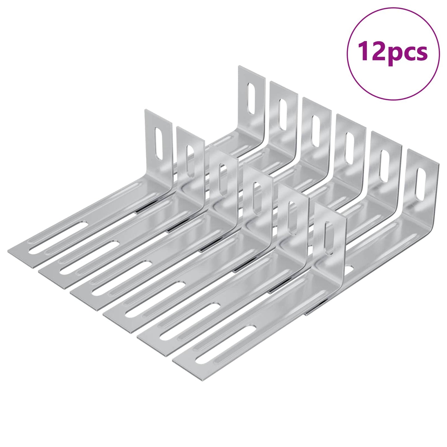 Anti-Kipp-Halterung Uni 12 pcs Silber 74,5 x 15 x 32 mm Eisen