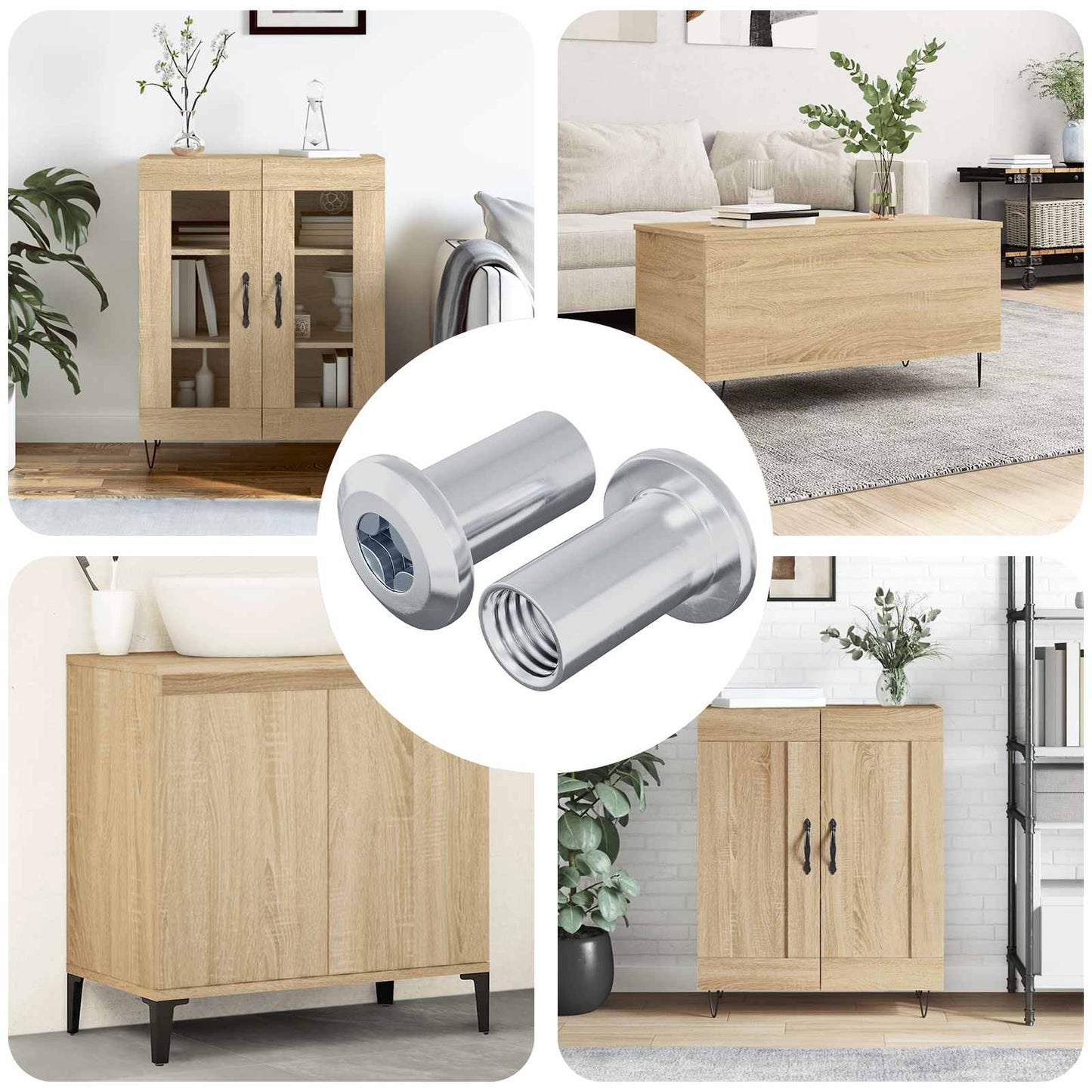 Sicherungsmutter 2 pcs Nickel M6 x 15 mm Stahl