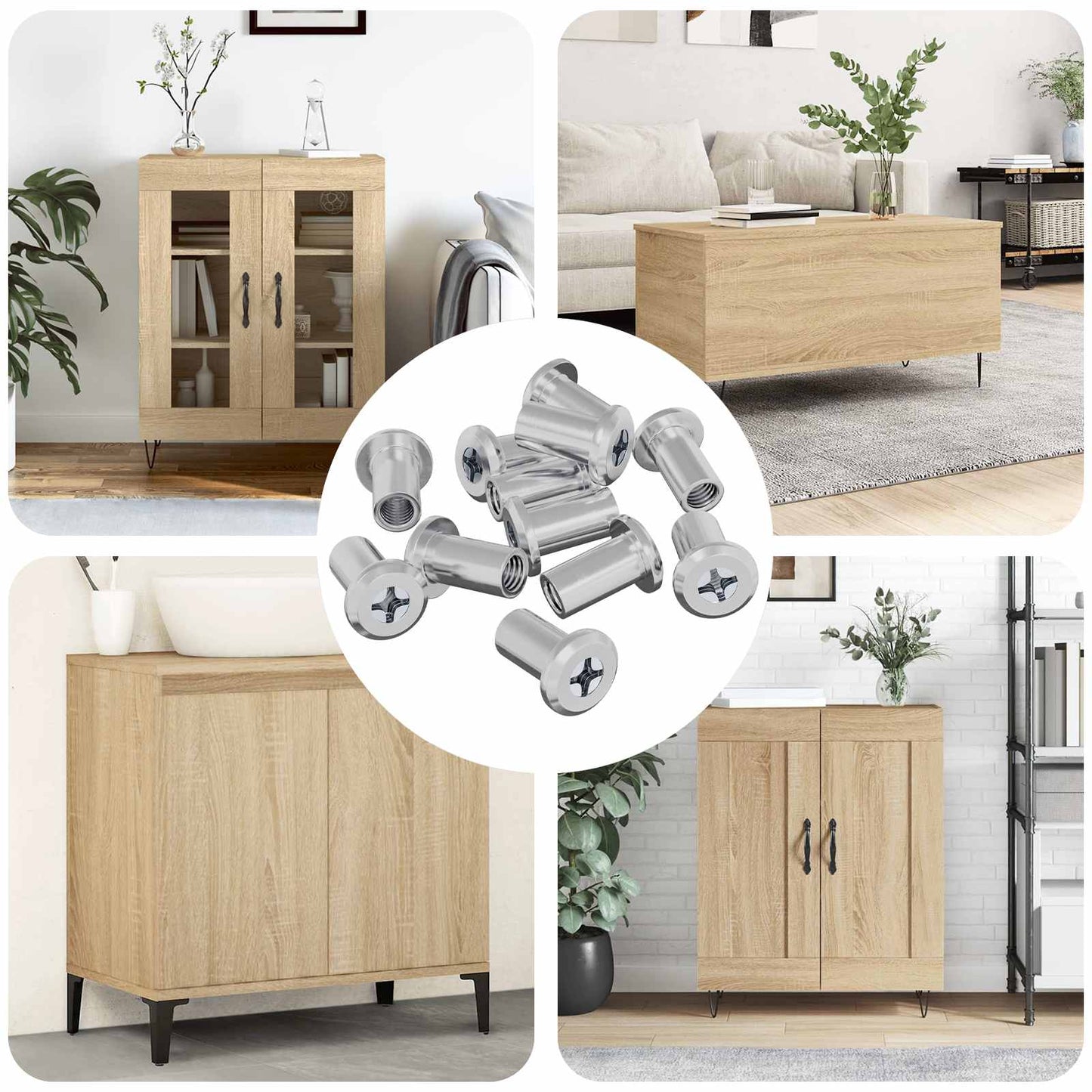 Sicherungsmutter 12 pcs Silber M6 x 15 mm Stahl