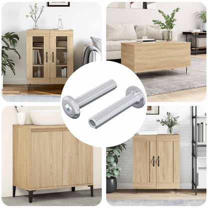 Schraube mit Sperre Uni 2 pcs Silber M6 x 30 mm Stahl