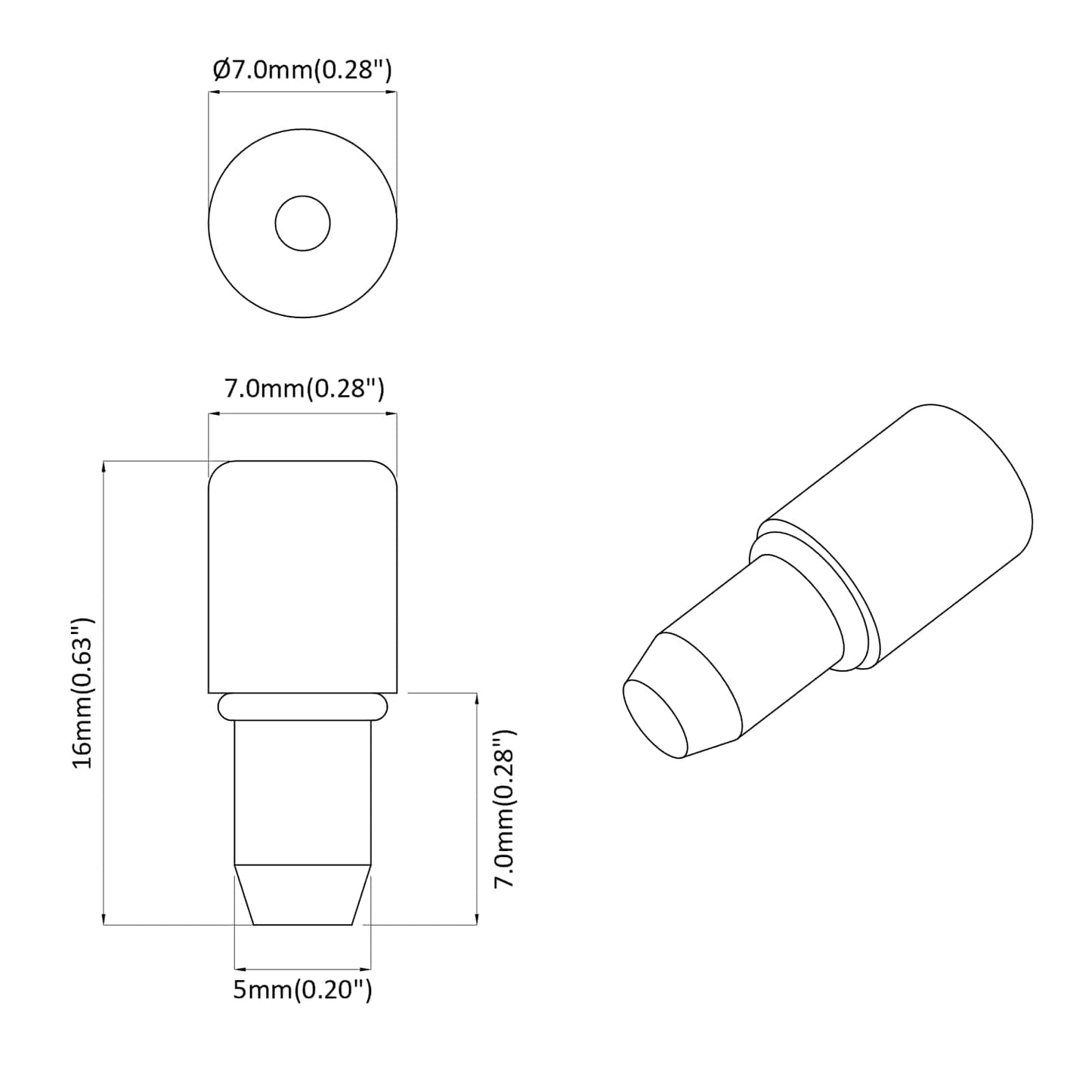 Regalstecker 7200 pcs Silber 7 x 16 mm Eisen
