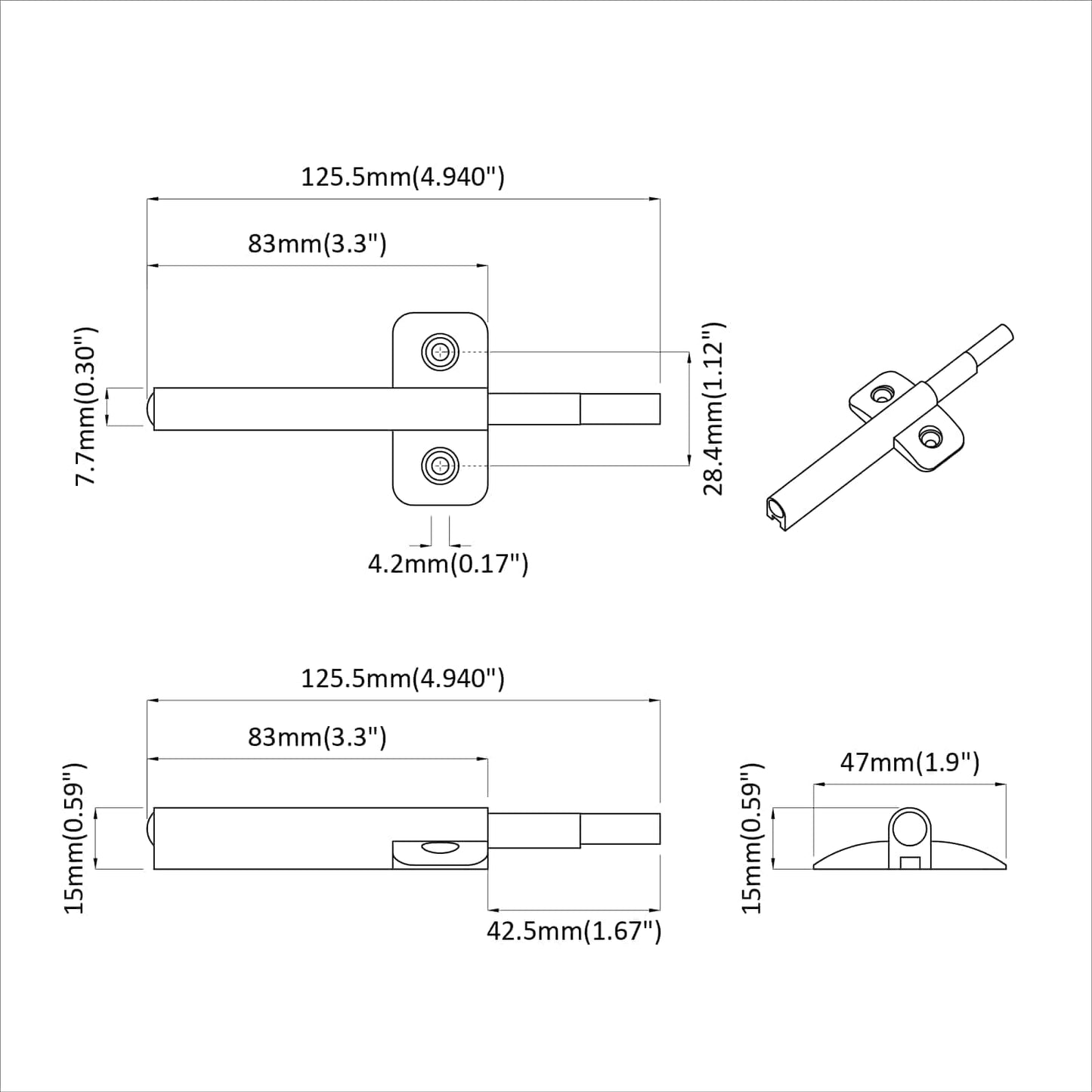 Sanftschließer 12 pcs Grau 125 x 47 x 15 mm PP