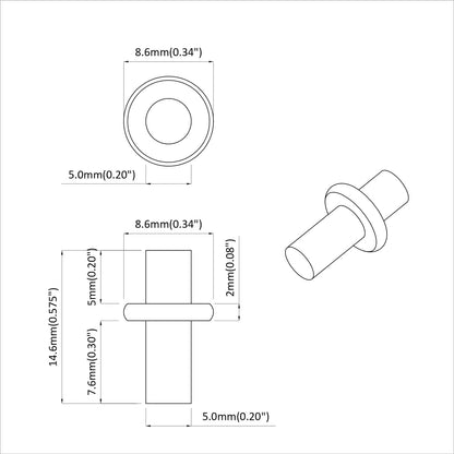 Regalstecker 4500 pcs Silber 8,6 x 8,6 x 14,6 mm Stahl