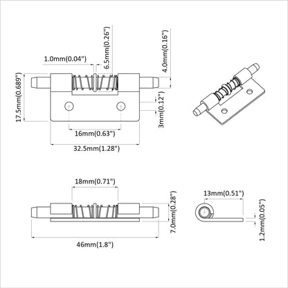 Riegel 2 pcs Silber 46 x 17 x 1,2 mm Stahl