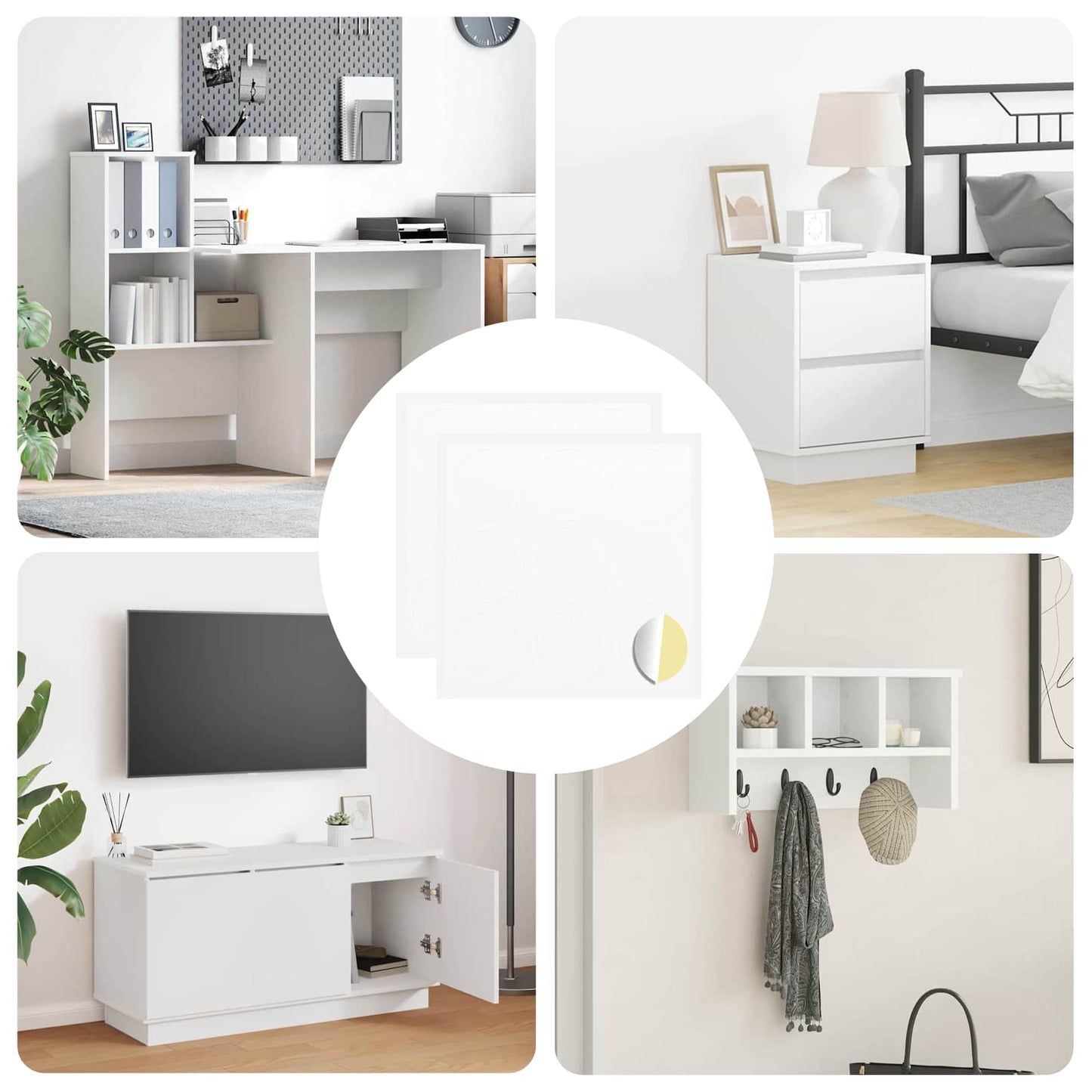 Sticker 2 pcs Weiß Ø 20 x 0,5 mm Papier