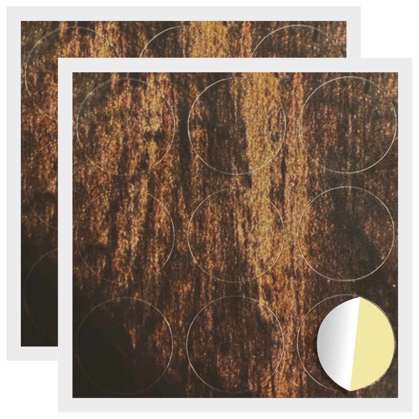 Selbstklebende Schraubenabdeckung 2 pcs Altholz Ø 20 x 0,5 mm