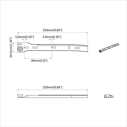 Schubladenschiene 2 pcs Weiß 250 mm Stahl