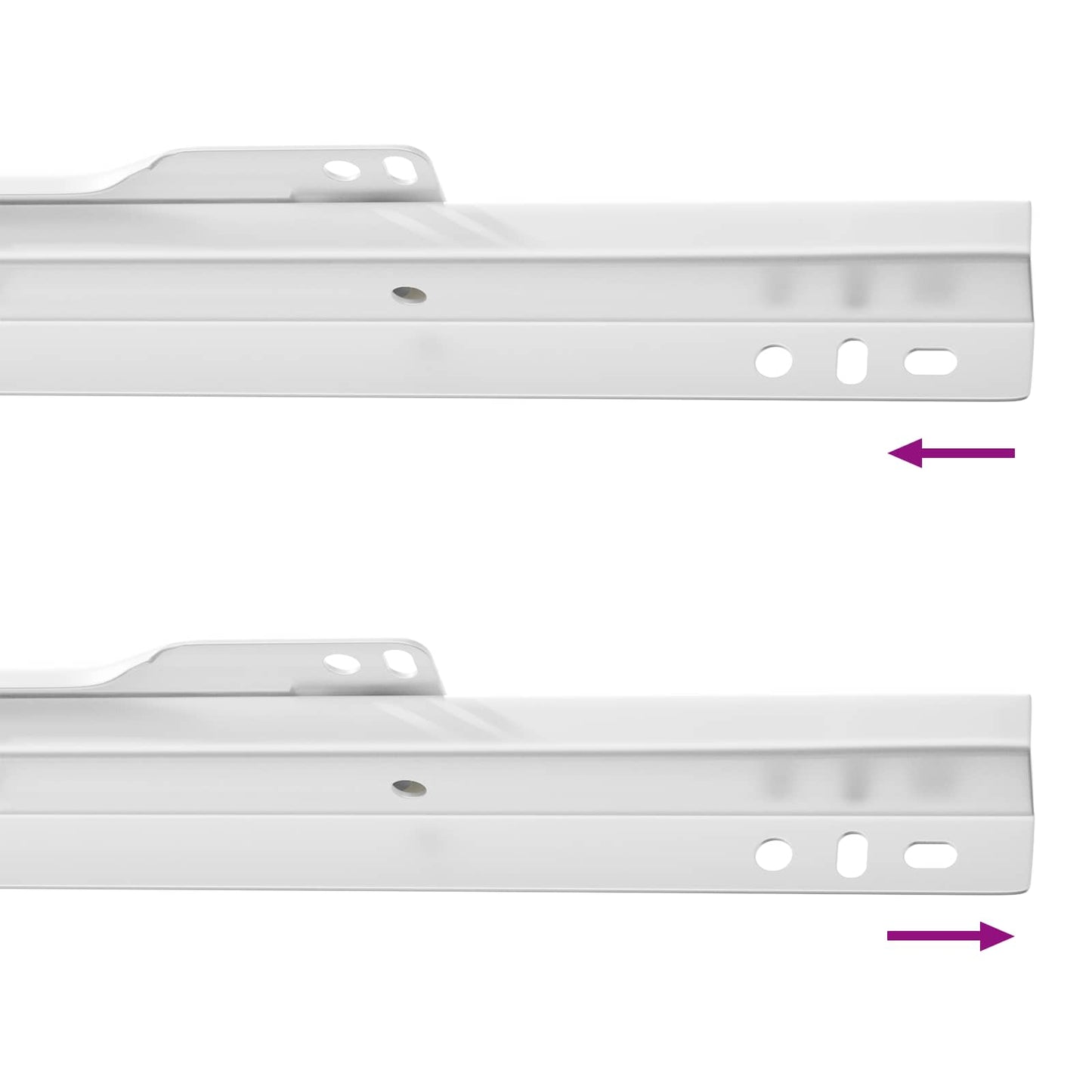 Schubladenschiene 2 pcs Weiß 300 mm Stahl