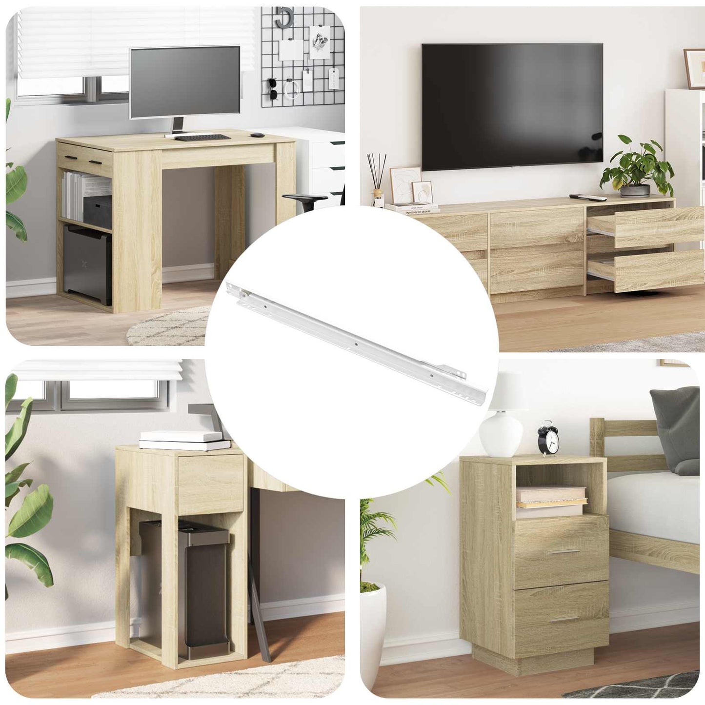 Schubladenschiene 49 pcs Weiß Stahl