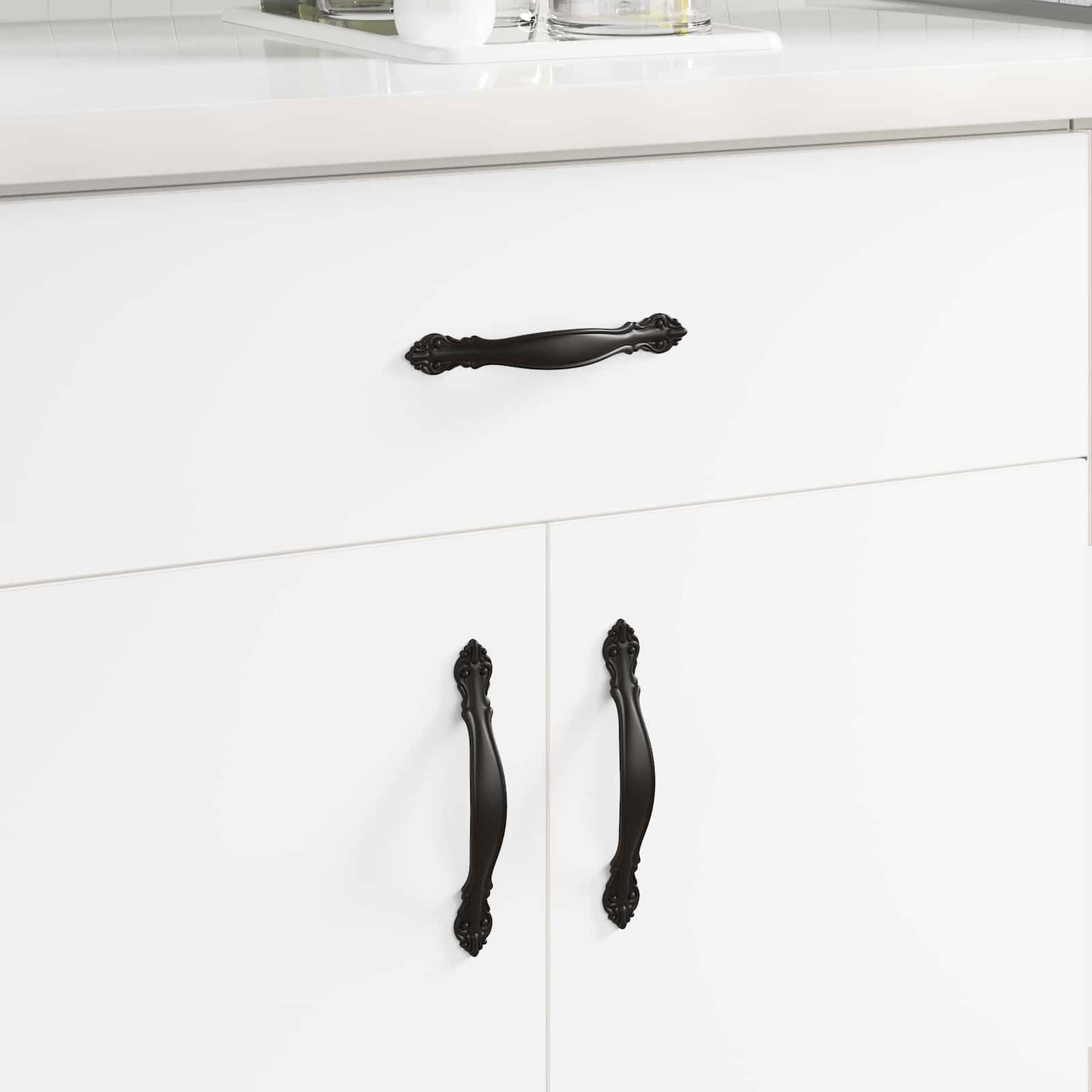 Griff 12 pcs Schwarz 143 x 19,2 x 20 mm Zinklegierung