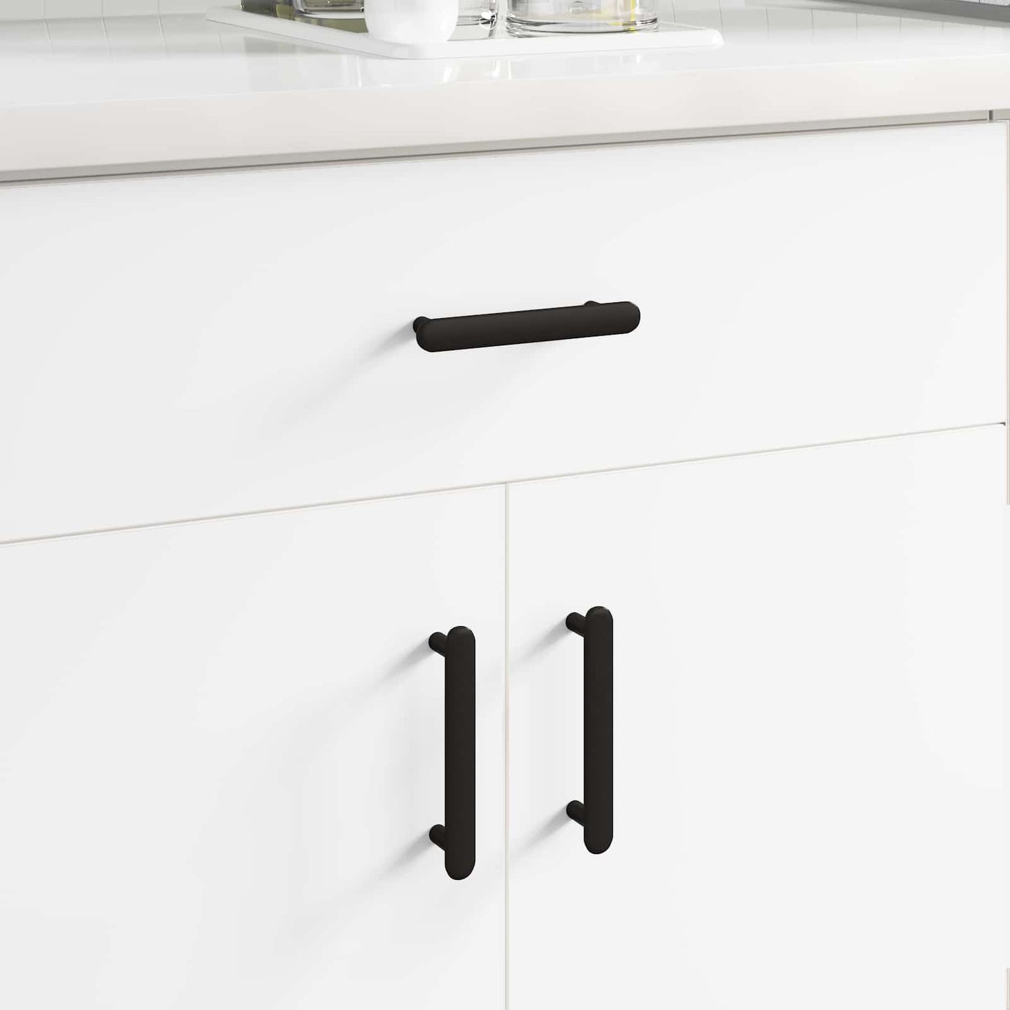 Schrankgriff 12 pcs Schwarz 121 x 16.6 x 28.3 mm Eisen