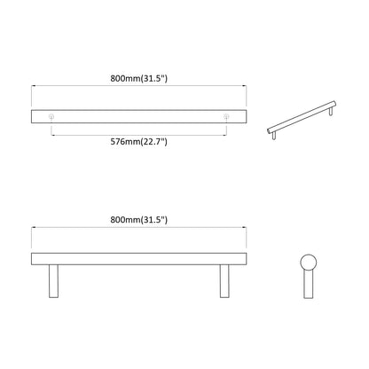 Schrankgriff 12 pcs Silber 800 mm Edelstahl