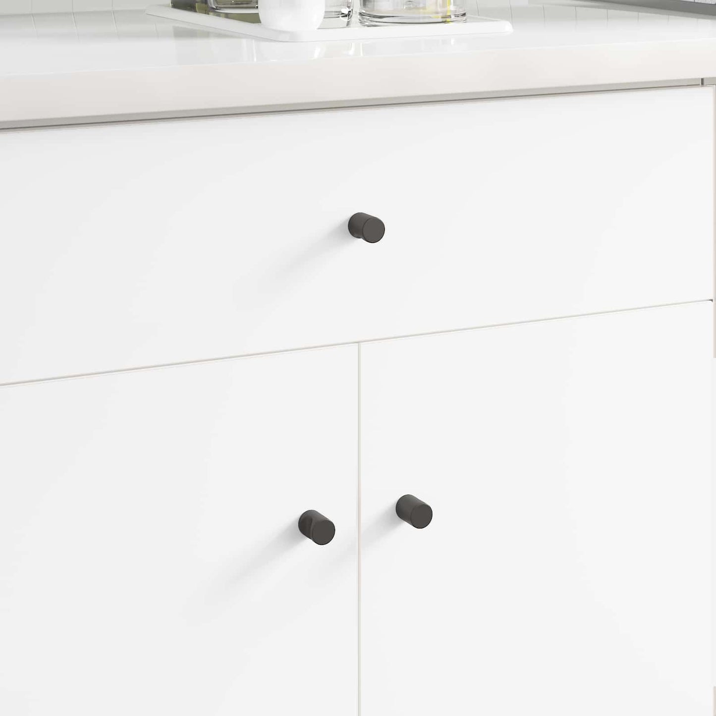 Schrankknopf 12 pcs Schwarz 18 x 23 mm Eisen