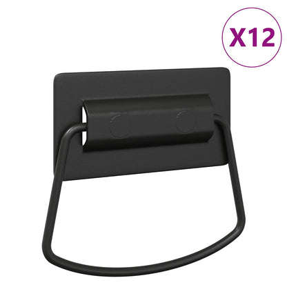 Schrankgriffe 12 pcs Schwarz 85 x 45 mm Metall