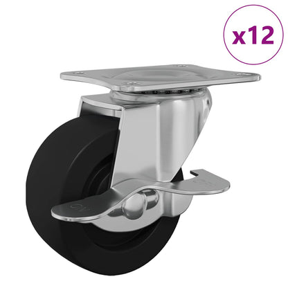 Bockrolle 12 pcs Schwarz und Silber 50,7 x 50,7 x 24,4 mm