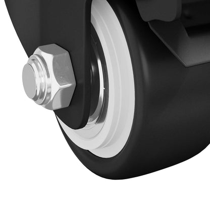 Rollen 2 pcs Schwarz M6 x 37 mm Eisen und Nylon