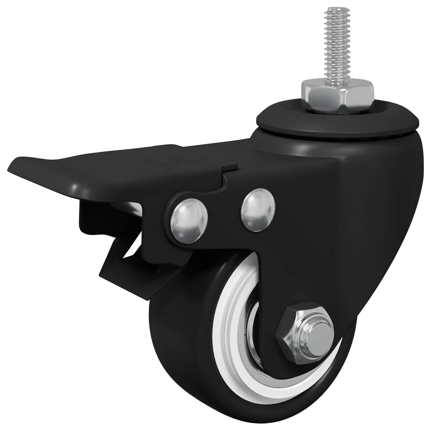 Rollen 2 pcs Schwarz M6 x 37 mm Eisen und Nylon