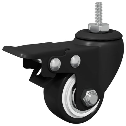 Rollen 2 pcs Schwarz M6 x 37 mm Eisen und Nylon