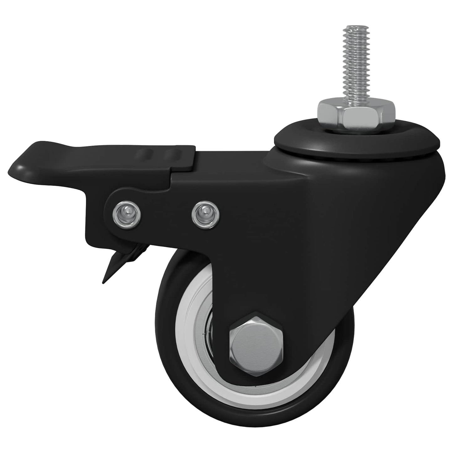 Rollen 2 pcs Schwarz M6 x 37 mm Eisen und Nylon