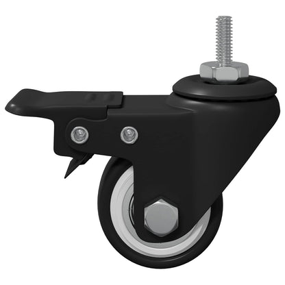 Rollen 2 pcs Schwarz M6 x 37 mm Eisen und Nylon