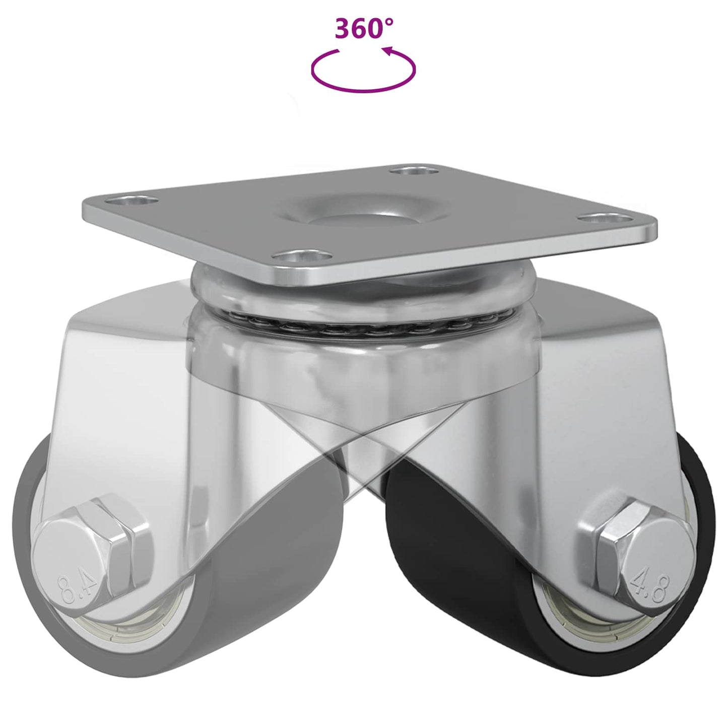 Bockrolle 2 pcs Silber 44,1 x 44,1 x 1,95 mm Nylon