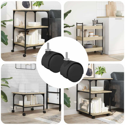 Rollen 2 pcs Schwarz 40,1 x 37,8 mm PP und Eisen