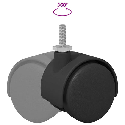 Rollen 2 pcs Schwarz 40,1 x 37,8 mm PP und Eisen