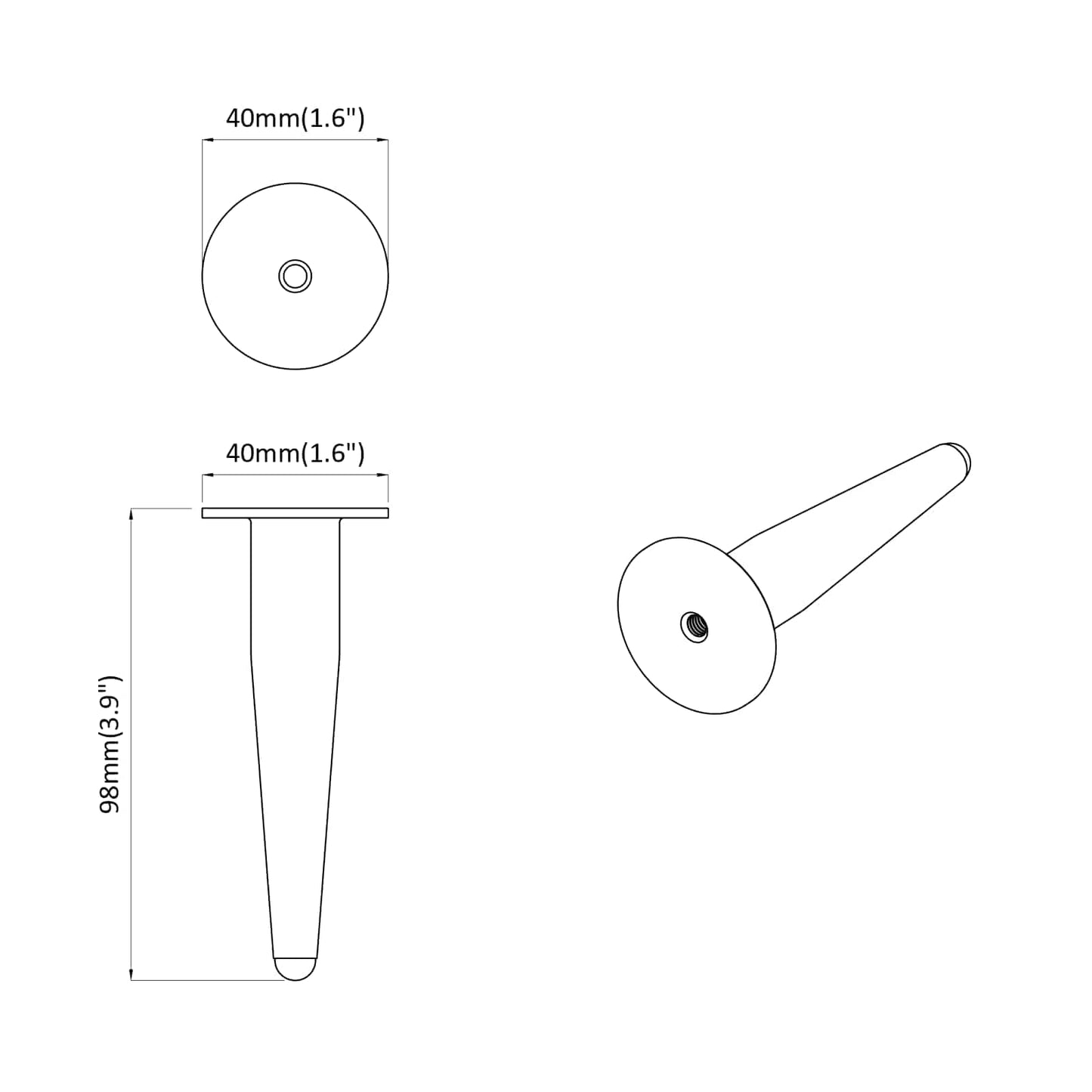 Standfüße 12 pcs Gold 98 x 40 mm Eisen