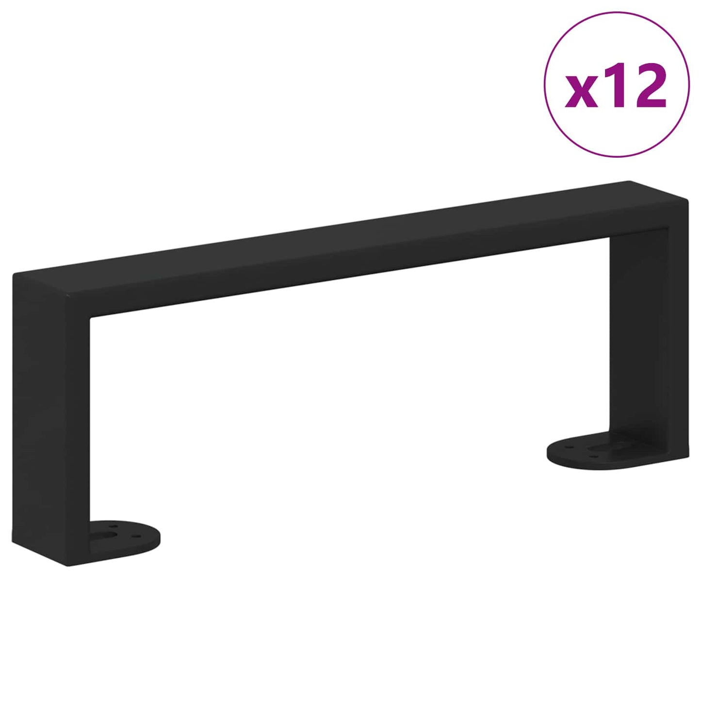 Möbelbeine 12 pcs Schwarz 281 x 40,5 x 100 mm Eisen