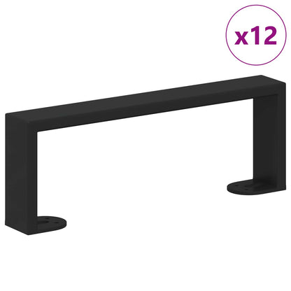 Möbelbeine 12 pcs Schwarz 281 x 40,5 x 100 mm Eisen