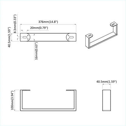 Möbelbeine 12 pcs Schwarz 376 x 40,5 x 100 mm Eisen