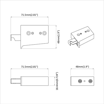 Schrankhängemontagebügel 261 pcs Weiß 70 x 48 x 19 mm