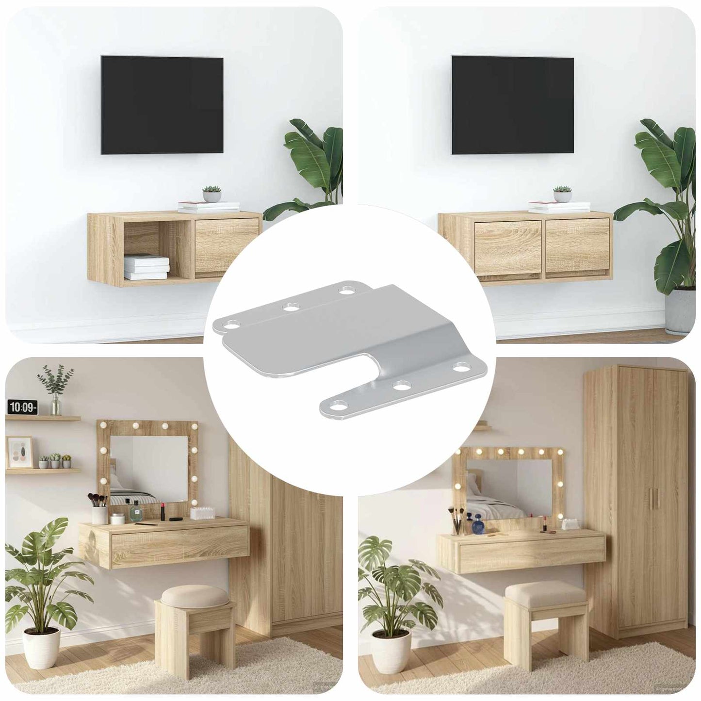 Flush-Montagehalterung 419 pcs Silber 75 x 66 x 1,4 mm Stahl