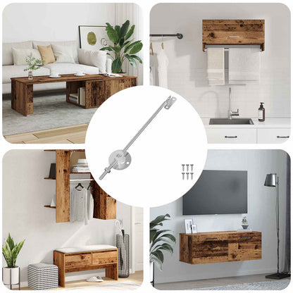 Deckelstützscharnier 12 pcs Silber 194 x 36 x 18 mm Eisen