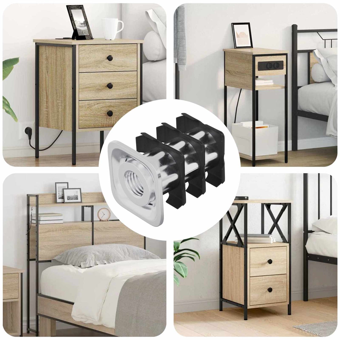 Gewinderohr Einsatz 12 pcs Schwarz und Silber Verzinkter Stahl