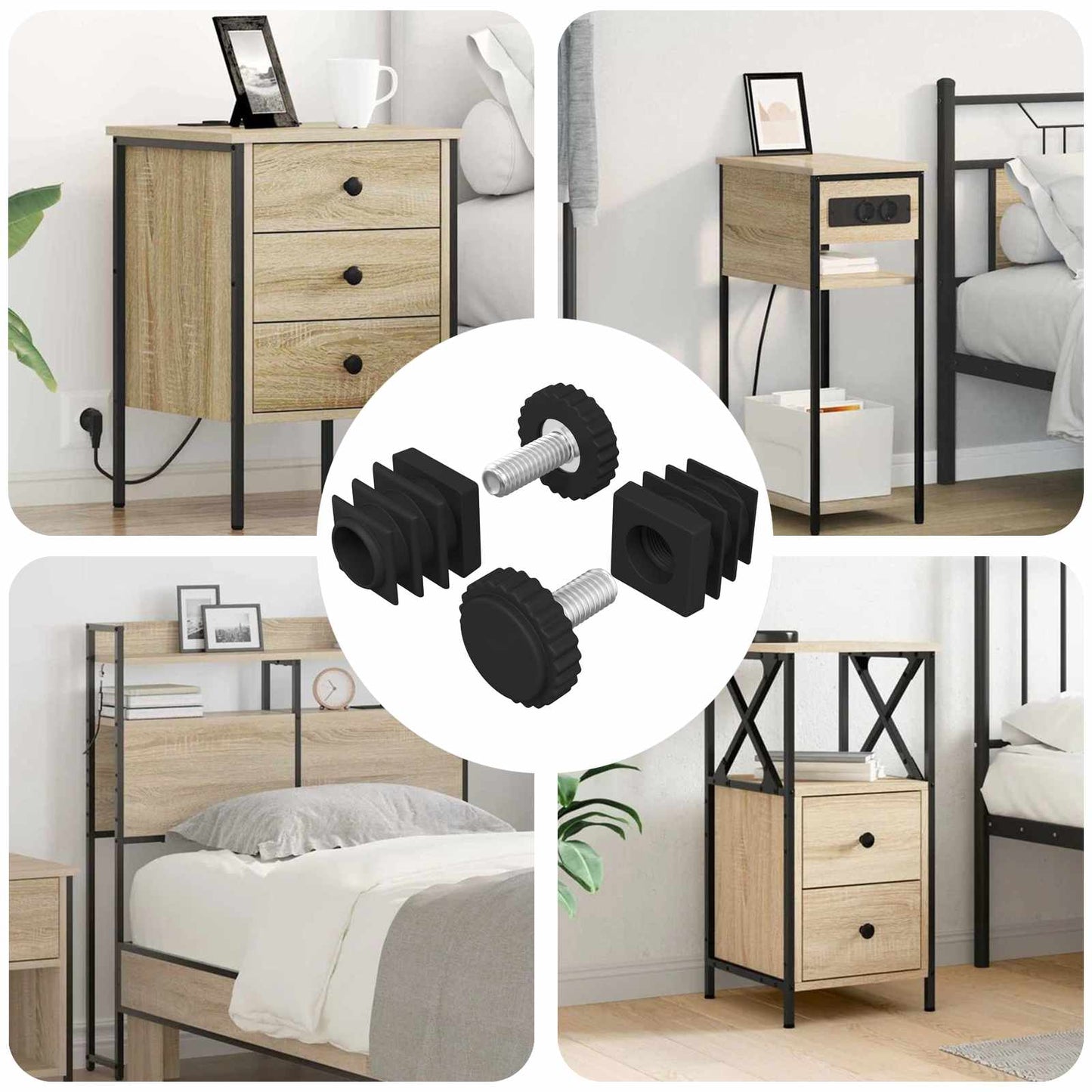 Möbel Leveler Verstellbar 2 pcs Schwarz M6 PP