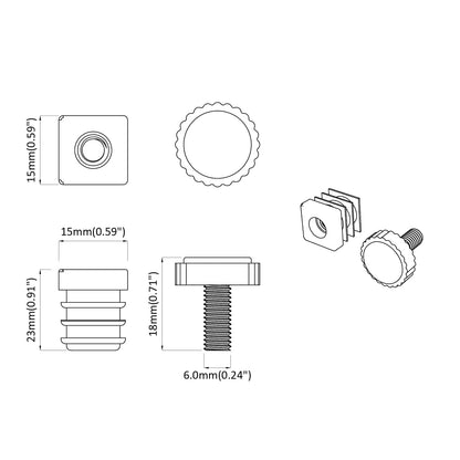 Möbel Leveler Verstellbar 1895 pcs Schwarz PP