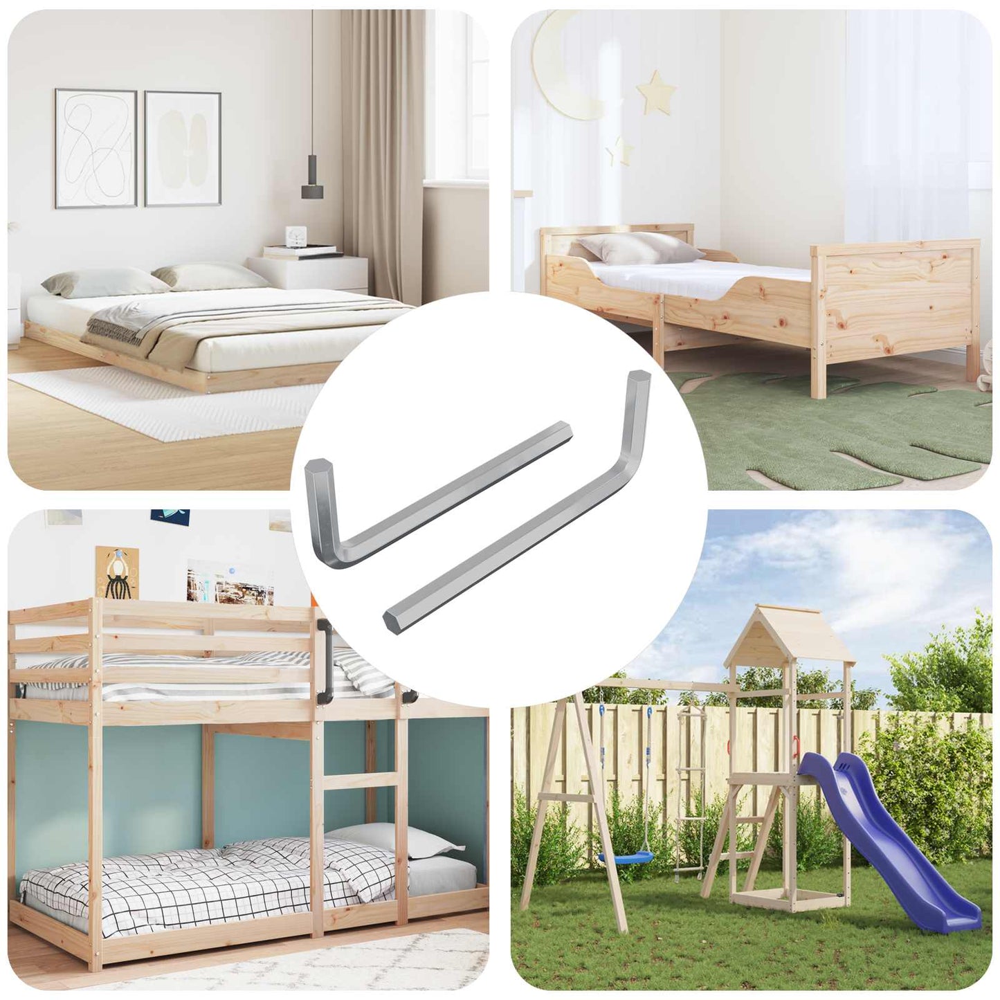 Inbusschlüssel 2 pcs Silber 32 x 86 mm Stahl