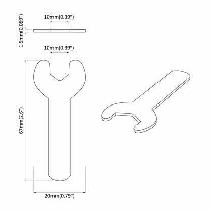 Spanner 2 pcs Silber 10 mm Eisen
