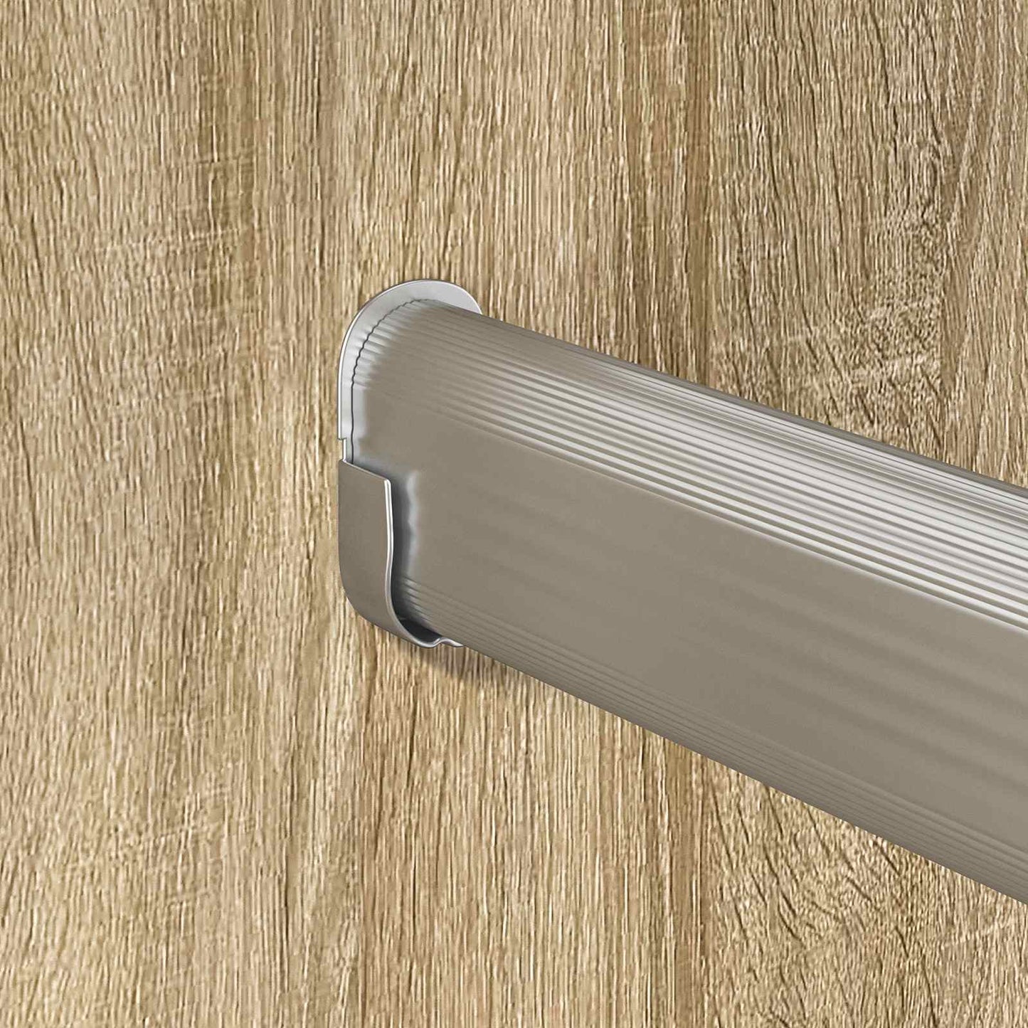 Kleiderstange 2 pcs Silber 764 x 15 x 29 mm Aluminiumlegierung