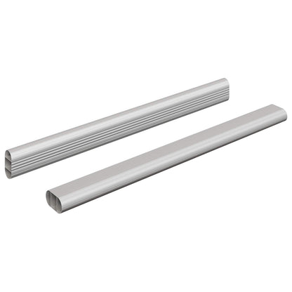 Kleiderstange 2 pcs Silber 764 x 15 x 29 mm Aluminiumlegierung