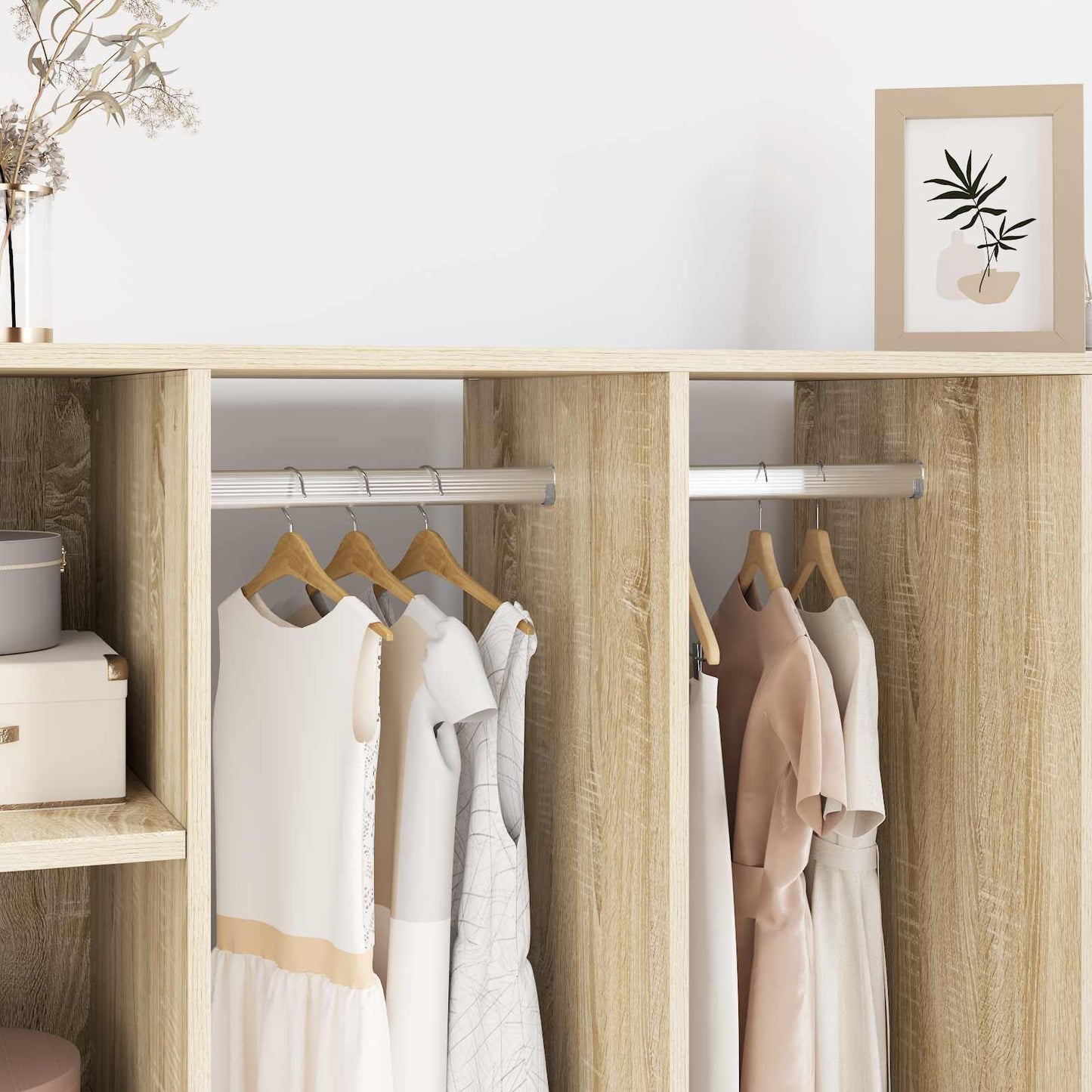 Kleiderstange 2 pcs Silber 764 x 15 x 29 mm Aluminiumlegierung